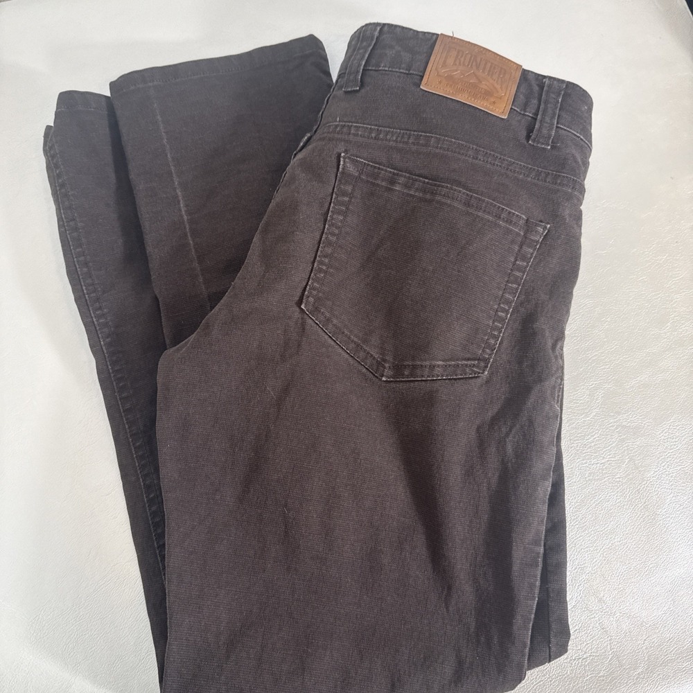 Frontier Premium Jeans Colt Slim‎ Fit 34x32 Brown Denim Leather Patch